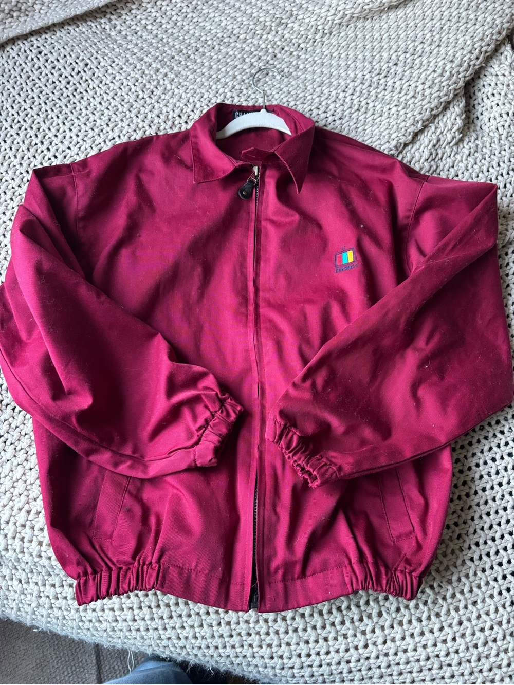 Men’s Red Vintage Zip-Front Jacket